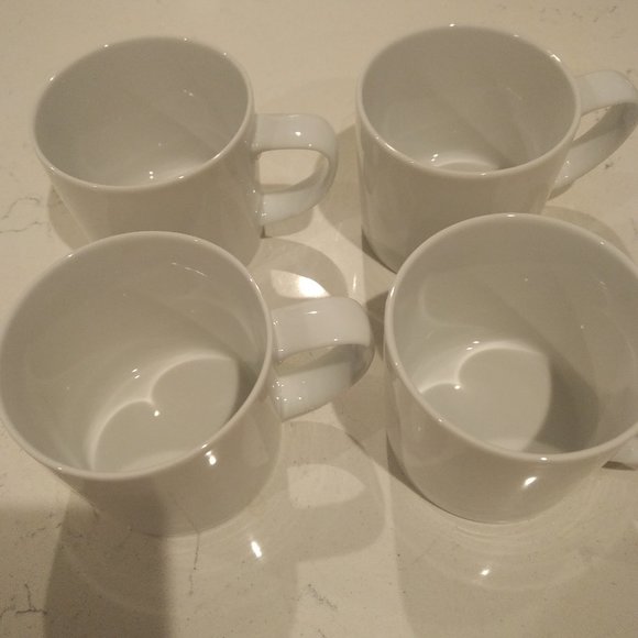 Crate&Barrel Other - Crate & Barrel - Set of Four - White Porcelain Mugs - Never Used